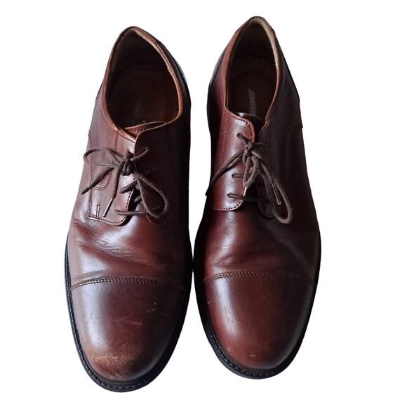 Johnston & Murphy Knowland Shoes Men\'s Size 12W Lace Up Leather Brown Cap Toe